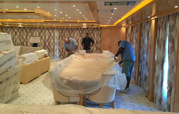 Yacht Interior Cleaning Preparation 2