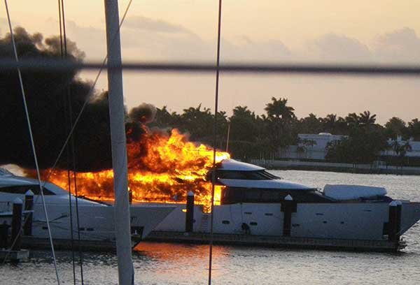 Yacht on Fire